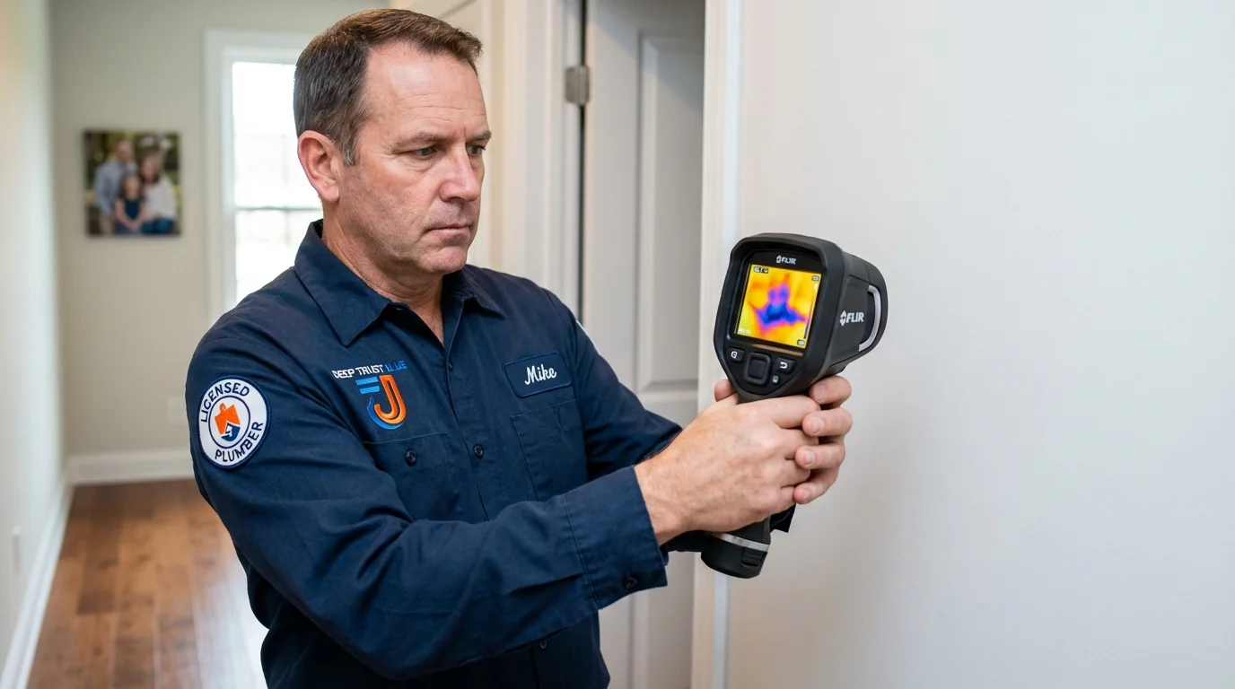 Thermal imaging leak detection by Johns Plumbing LLC in Leverett